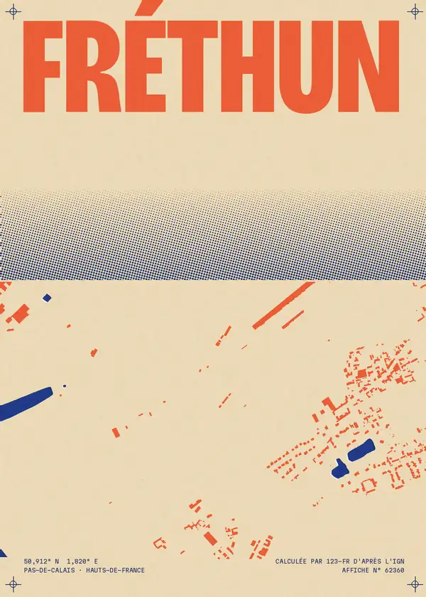 Affiche de Fréthun, calculée par 123-fr d'après l'IGN