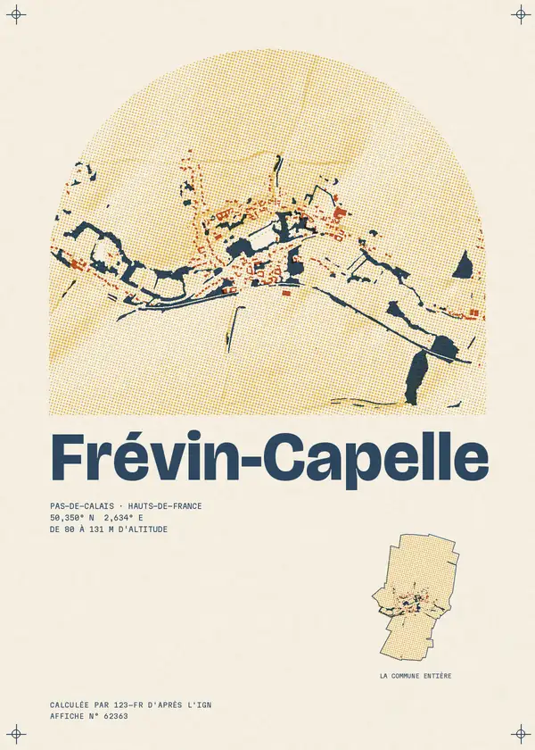 Affiche de Frévin-Capelle, calculée par 123-fr d'après l'IGN