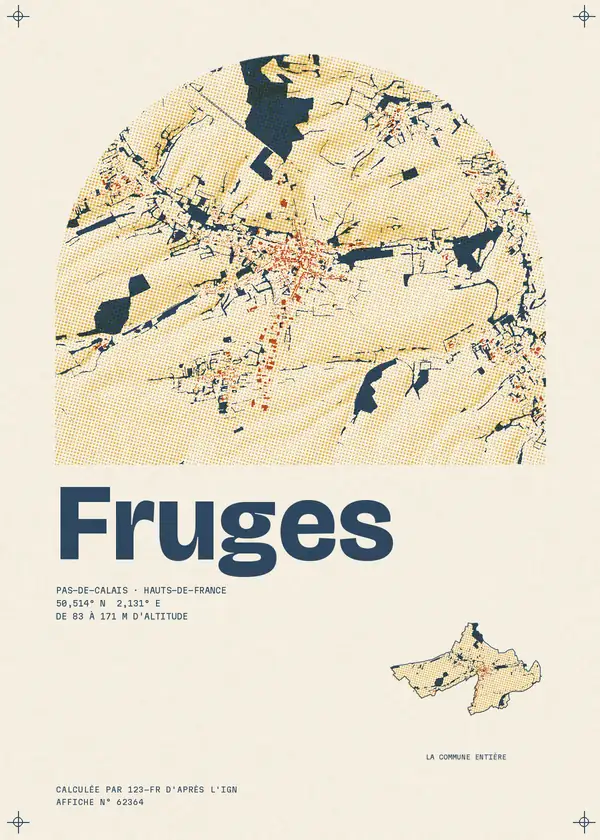 Affiche de Fruges, calculée par 123-fr d'après l'IGN