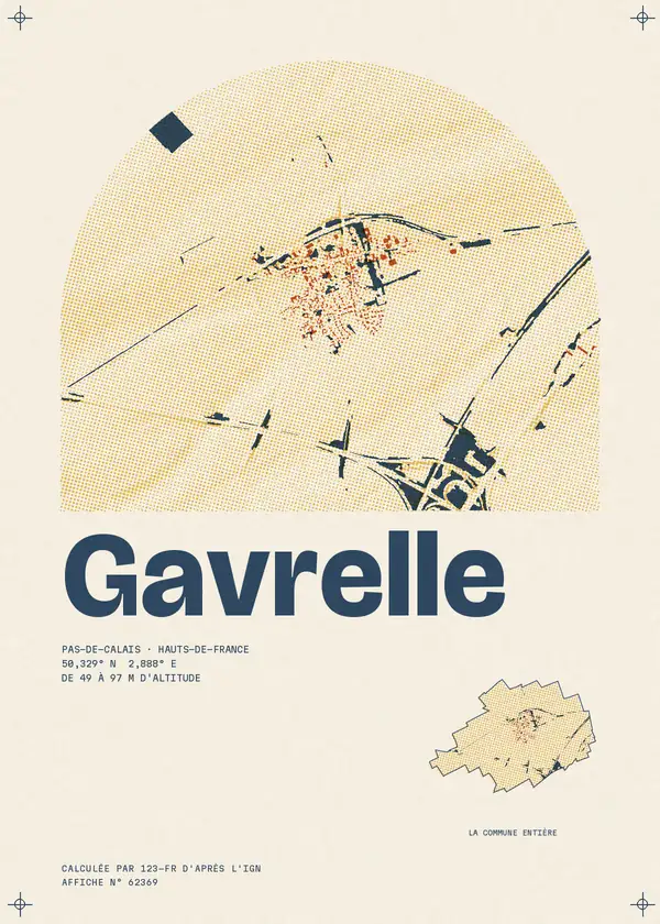 Affiche de Gavrelle, calculée par 123-fr d'après l'IGN