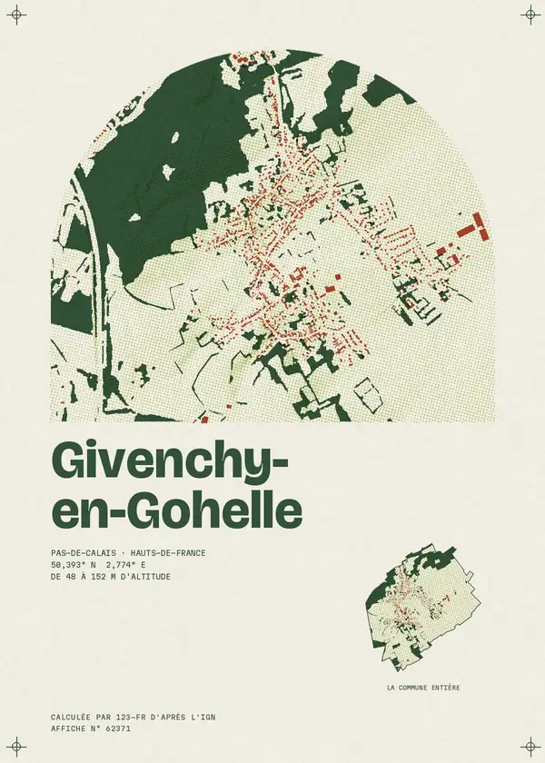 Affiche de Givenchy-en-Gohelle, calculée par 123-fr d'après l'IGN