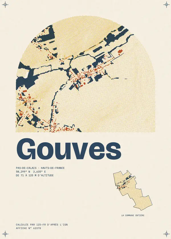 Affiche de Gouves, calculée par 123-fr d'après l'IGN