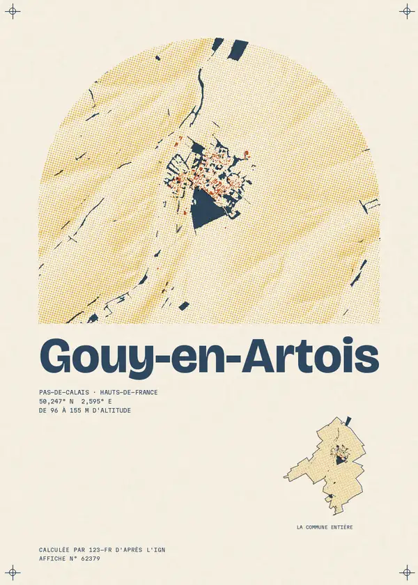 Affiche de Gouy-en-Artois, calculée par 123-fr d'après l'IGN