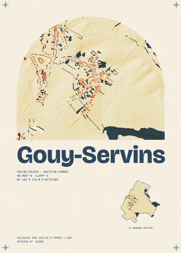 Affiche de Gouy-Servins, calculée par 123-fr d'après l'IGN
