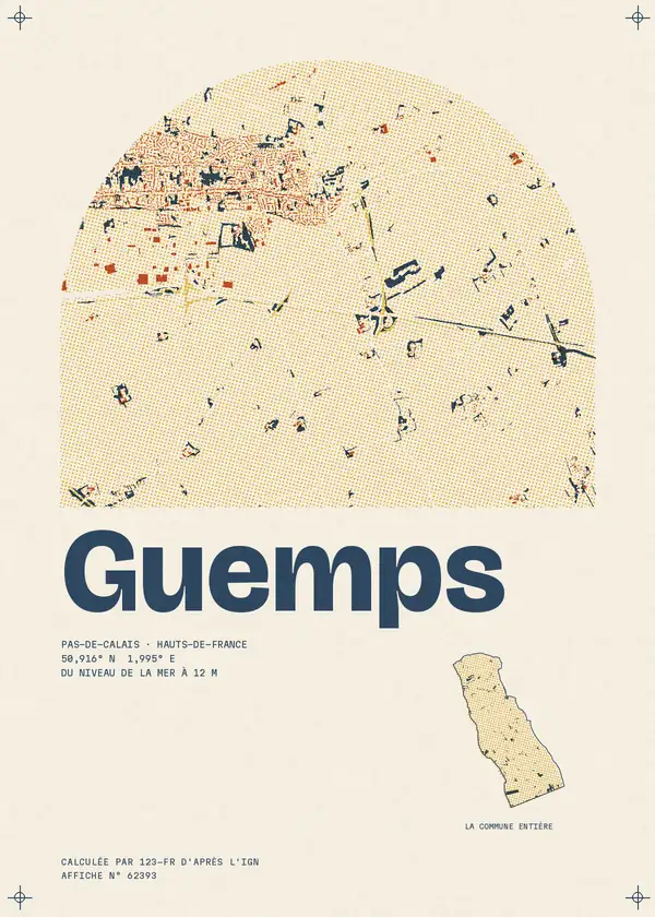 Affiche de Guemps, calculée par 123-fr d'après l'IGN
