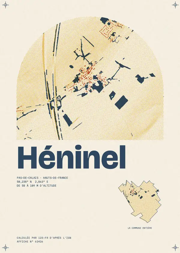 Affiche de Héninel, calculée par 123-fr d'après l'IGN