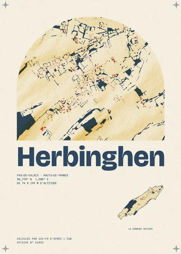 Affiche de Herbinghen, calculée par 123-fr d'après l'IGN
