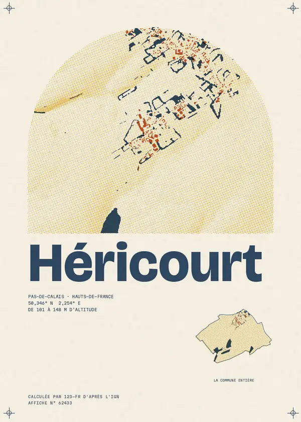 Affiche de Héricourt, calculée par 123-fr d'après l'IGN