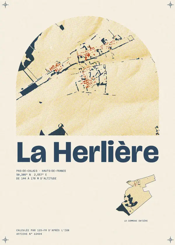 Affiche de La Herlière, calculée par 123-fr d'après l'IGN