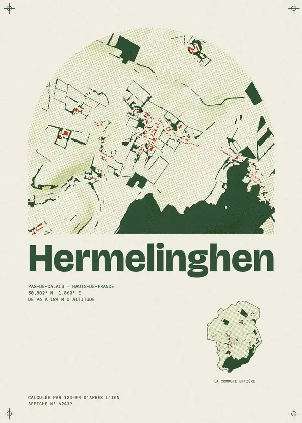 Affiche de Hermelinghen, calculée par 123-fr d'après l'IGN