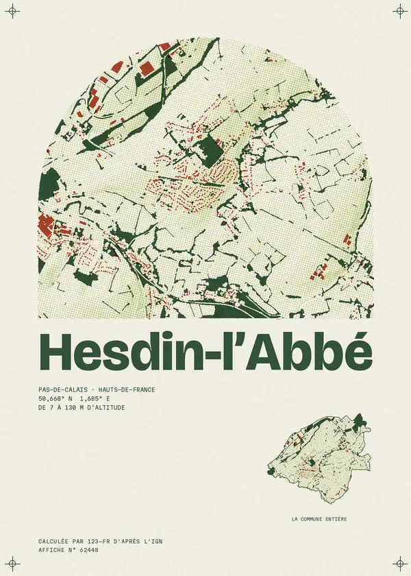 Affiche de Hesdin-l'Abbé, calculée par 123-fr d'après l'IGN