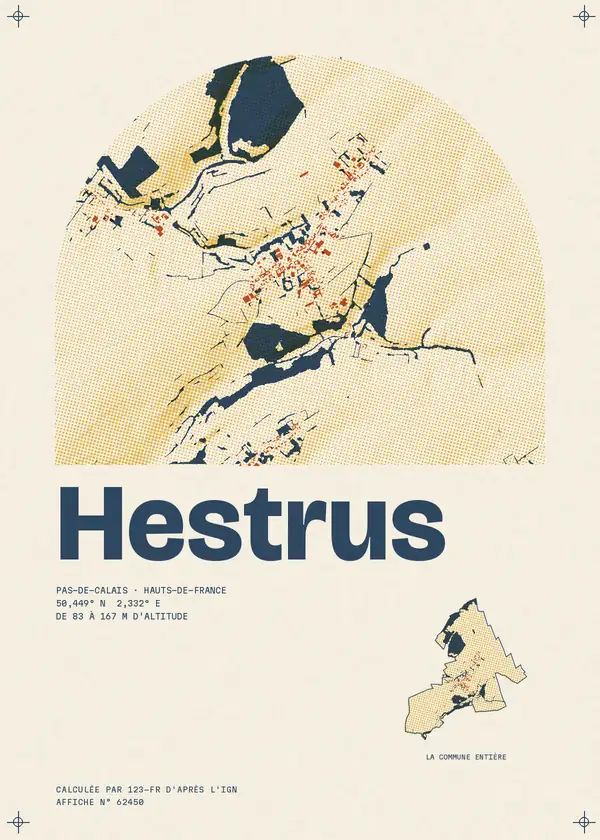 Affiche de Hestrus, calculée par 123-fr d'après l'IGN