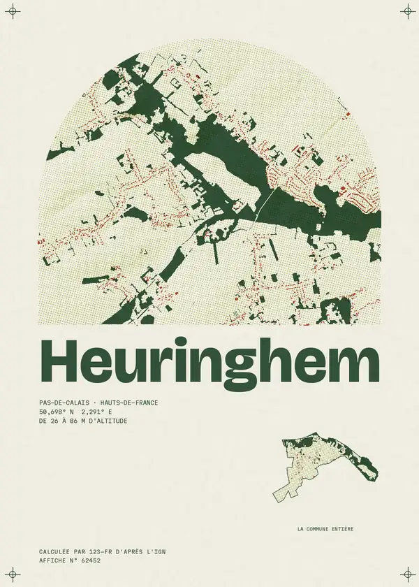 Affiche de Heuringhem, calculée par 123-fr d'après l'IGN