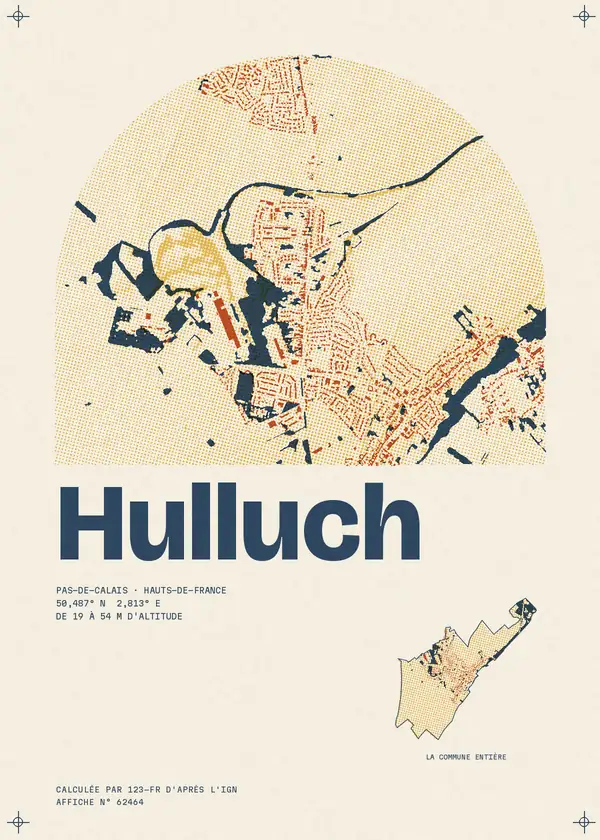 Affiche de Hulluch, calculée par 123-fr d'après l'IGN