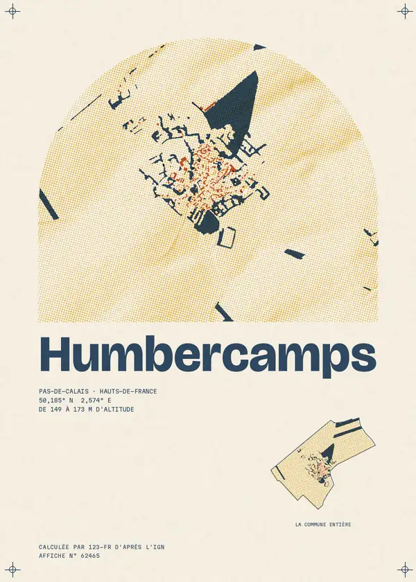Affiche de Humbercamps, calculée par 123-fr d'après l'IGN