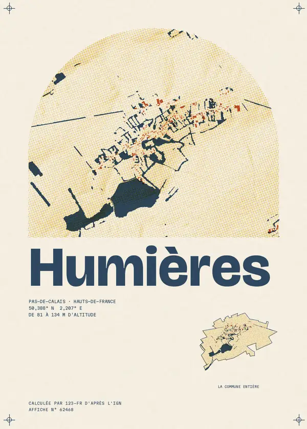Affiche de Humières, calculée par 123-fr d'après l'IGN