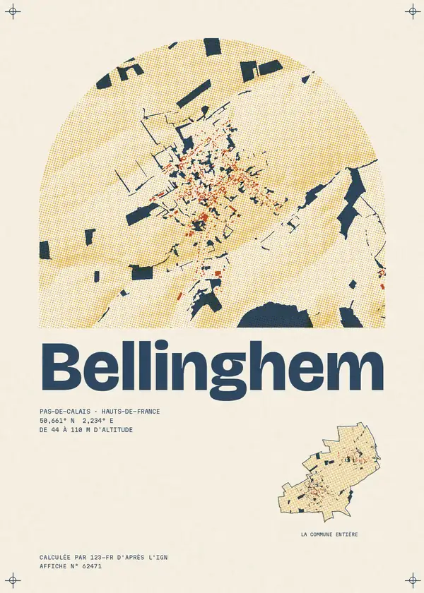 Affiche de Bellinghem, calculée par 123-fr d'après l'IGN