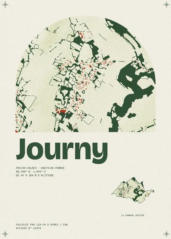 Affiche de Journy, calculée par 123-fr d'après l'IGN