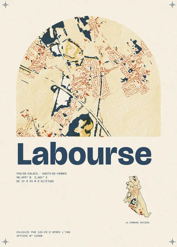 Affiche de Labourse, calculée par 123-fr d'après l'IGN