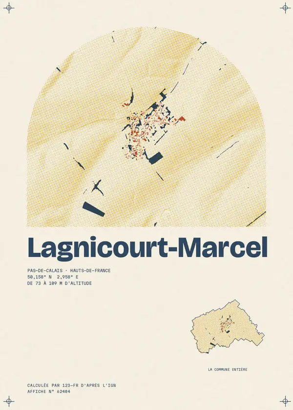 Affiche de Lagnicourt-Marcel, calculée par 123-fr d'après l'IGN