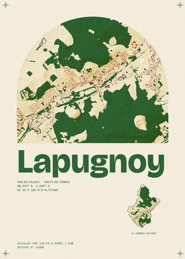 Affiche de Lapugnoy, calculée par 123-fr d'après l'IGN