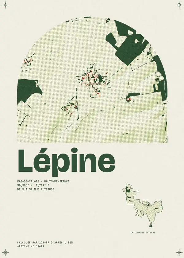 Affiche de Lépine, calculée par 123-fr d'après l'IGN