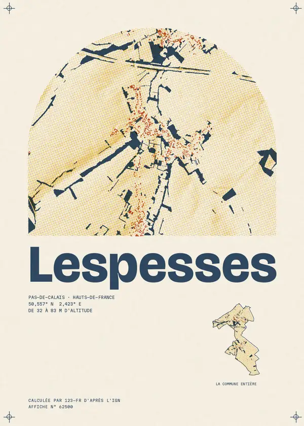 Affiche de Lespesses, calculée par 123-fr d'après l'IGN