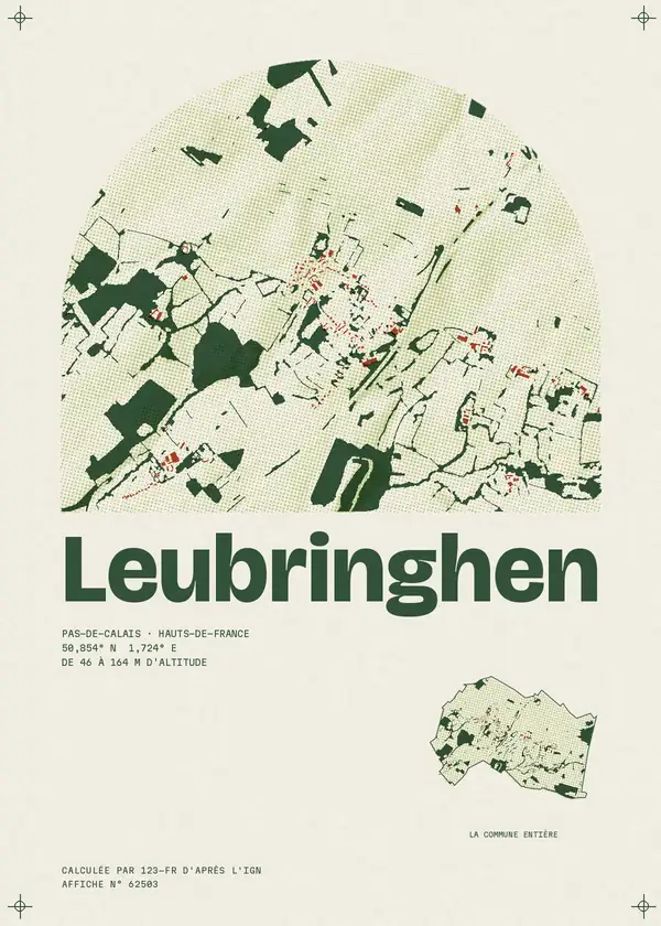 Affiche de Leubringhen, calculée par 123-fr d'après l'IGN