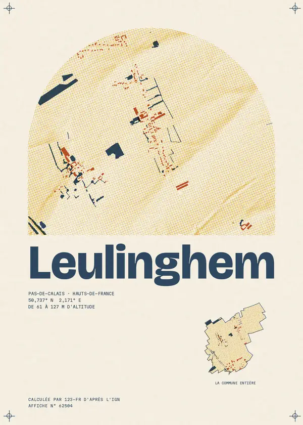 Affiche de Leulinghem, calculée par 123-fr d'après l'IGN