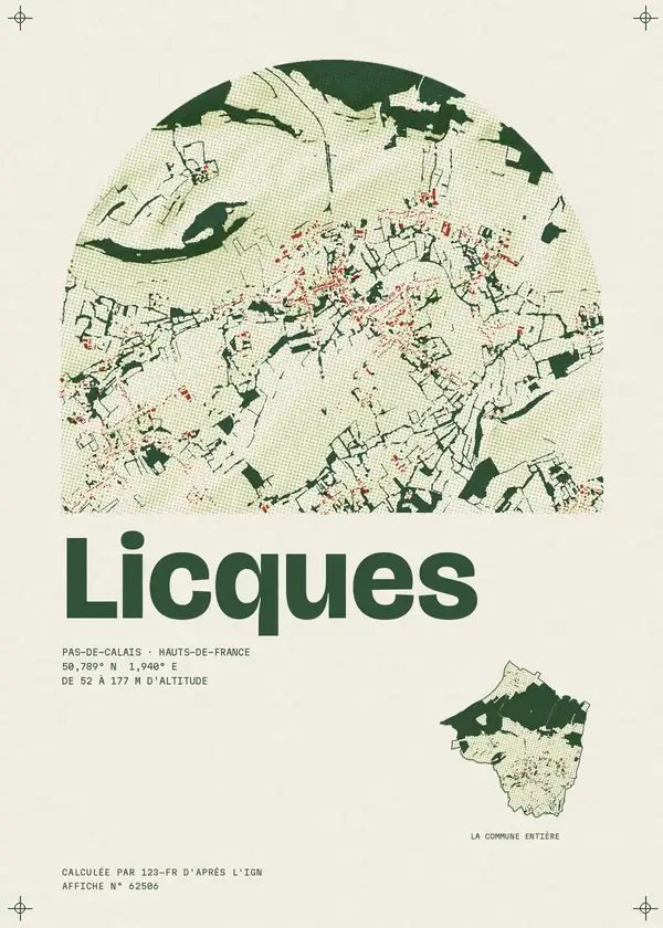 Affiche de Licques, calculée par 123-fr d'après l'IGN