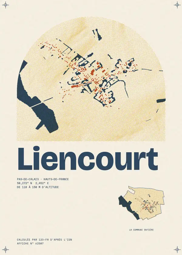 Affiche de Liencourt, calculée par 123-fr d'après l'IGN