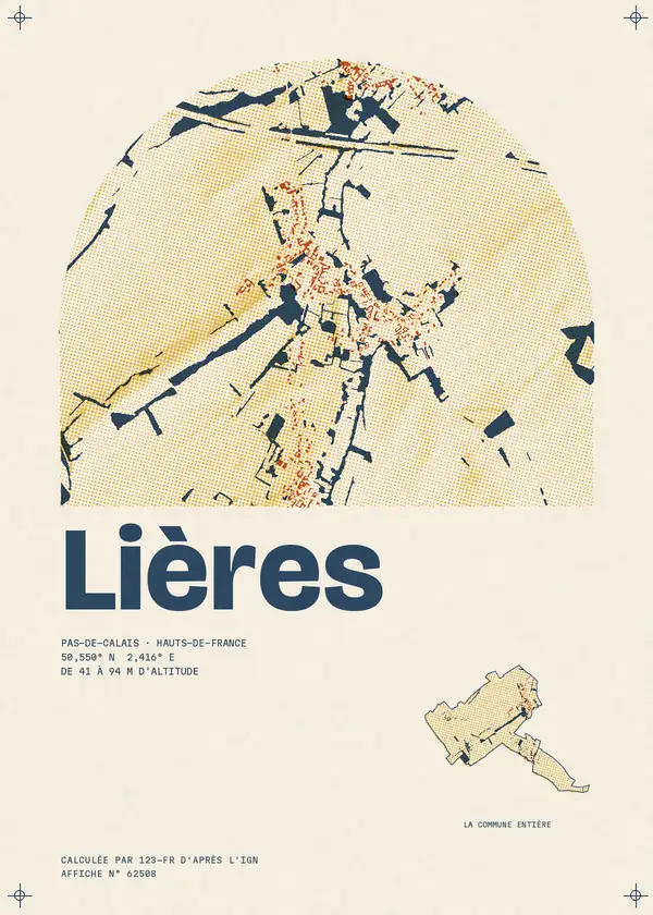 Affiche de Lières, calculée par 123-fr d'après l'IGN