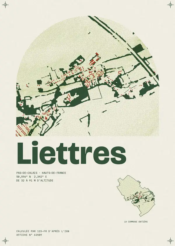 Affiche de Liettres, calculée par 123-fr d'après l'IGN