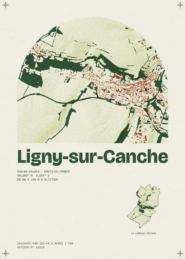 Affiche de Ligny-sur-Canche, calculée par 123-fr d'après l'IGN