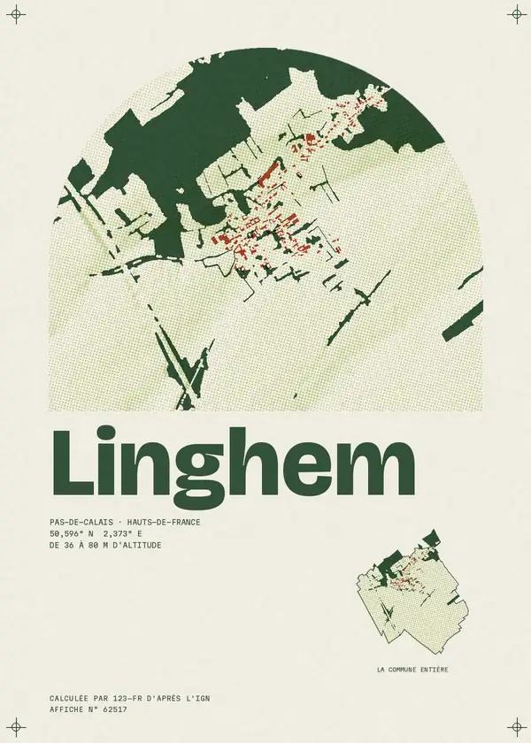 Affiche de Linghem, calculée par 123-fr d'après l'IGN