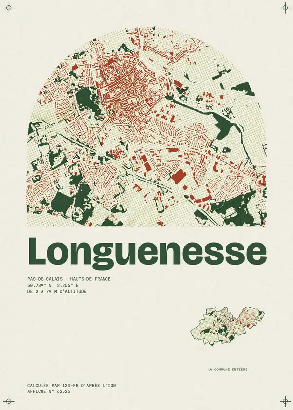 Affiche de Longuenesse, calculée par 123-fr d'après l'IGN