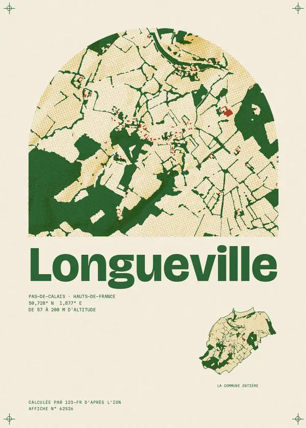 Affiche de Longueville, calculée par 123-fr d'après l'IGN