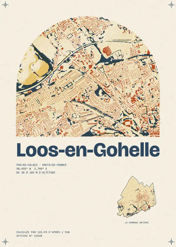 Affiche de Loos-en-Gohelle, calculée par 123-fr d'après l'IGN