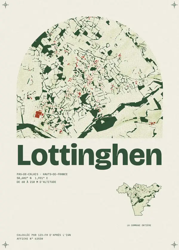 Affiche de Lottinghen, calculée par 123-fr d'après l'IGN