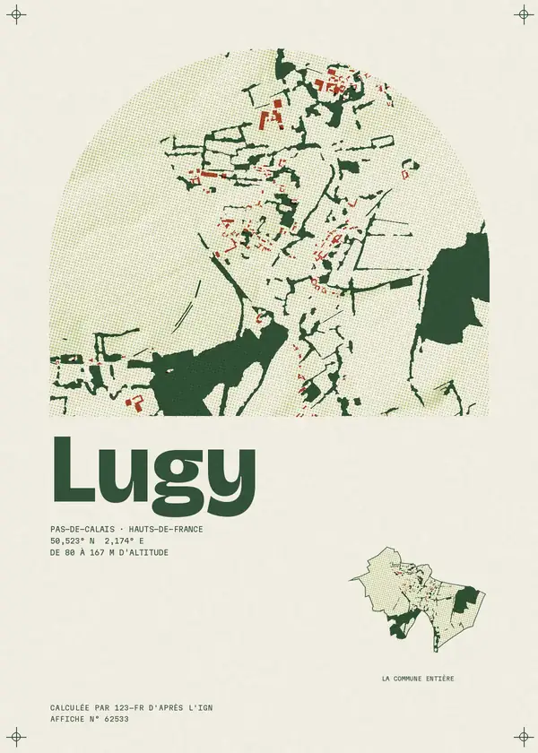 Affiche de Lugy, calculée par 123-fr d'après l'IGN