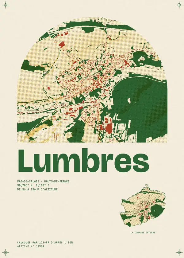 Affiche de Lumbres, calculée par 123-fr d'après l'IGN