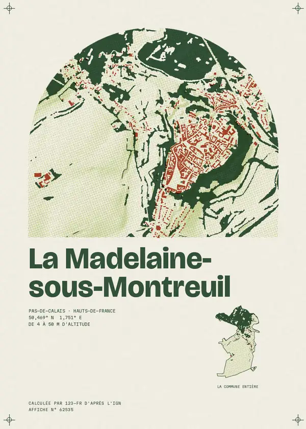 Affiche de La Madelaine-sous-Montreuil, calculée par 123-fr d'après l'IGN
