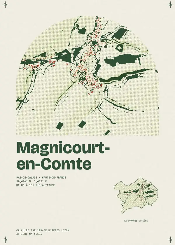 Affiche de Magnicourt-en-Comte, calculée par 123-fr d'après l'IGN