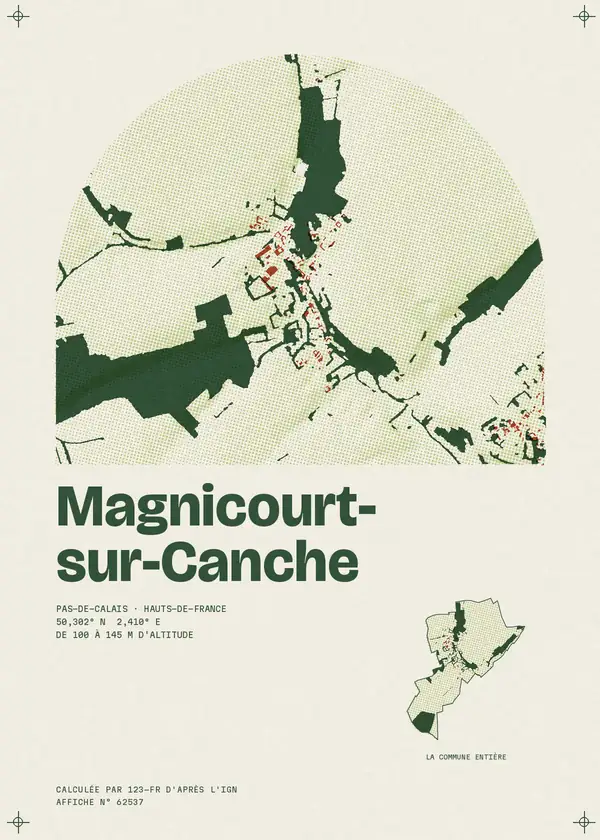 Affiche de Magnicourt-sur-Canche, calculée par 123-fr d'après l'IGN