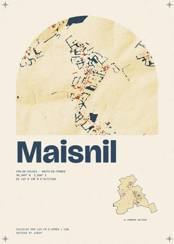 Affiche de Maisnil, calculée par 123-fr d'après l'IGN