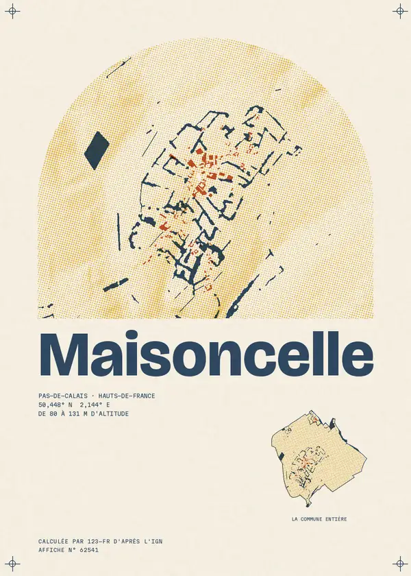 Affiche de Maisoncelle, calculée par 123-fr d'après l'IGN
