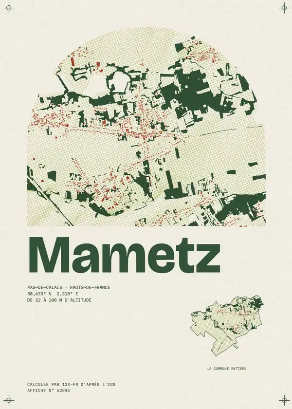 Affiche de Mametz, calculée par 123-fr d'après l'IGN