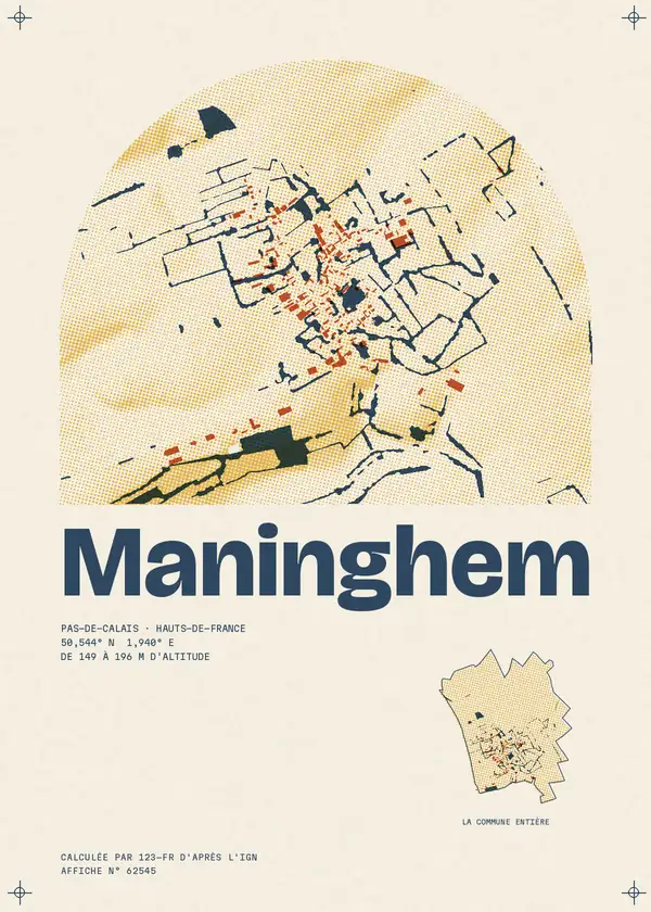 Affiche de Maninghem, calculée par 123-fr d'après l'IGN
