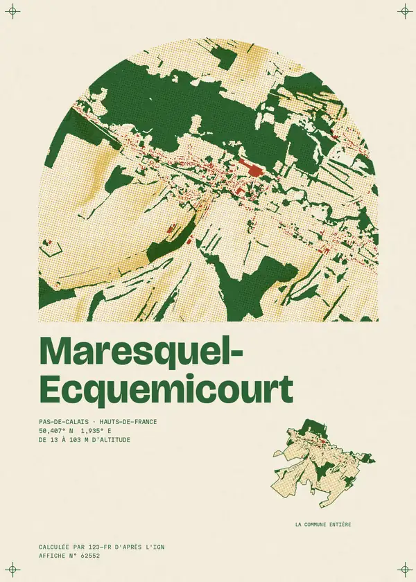 Affiche de Maresquel-Ecquemicourt, calculée par 123-fr d'après l'IGN