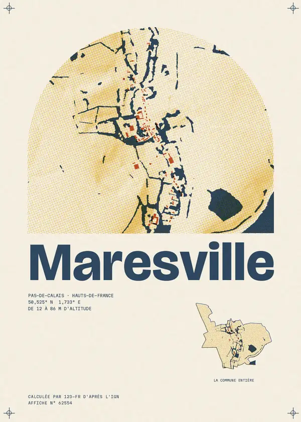 Affiche de Maresville, calculée par 123-fr d'après l'IGN